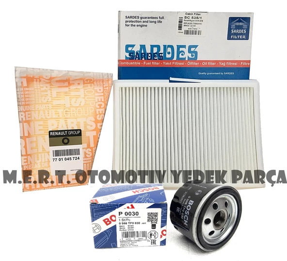 Renault Megane 1 Filtre Bakım Seti 1.4 / 1.6I 16V (1998-2003)