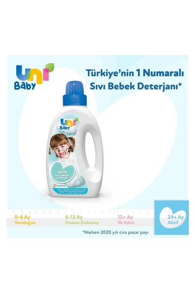 Uni Baby Aktif Sıvı Çamarşır Deterjanı 1500 ml X 2 Adet