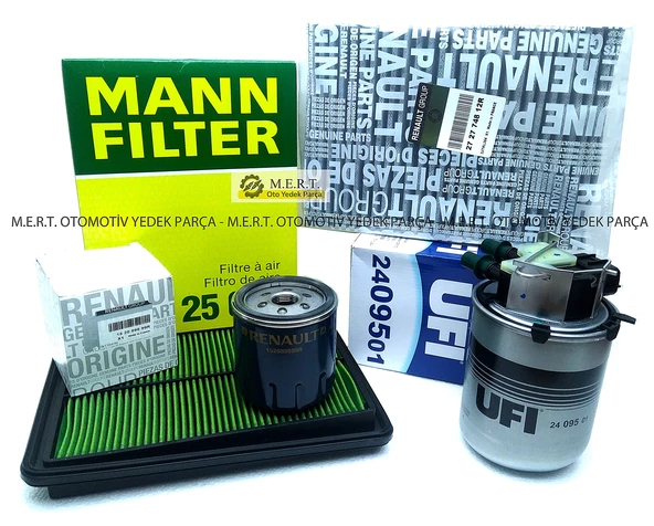 Renault Kadjar 1.5 DCi Filtre Bakım Seti (2015-2018)