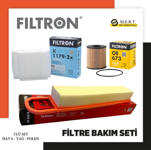 Peugeot 207 1.4 Vti Benzinli Filtron Filtre Bakım Seti 2006-2012 ürün görseli