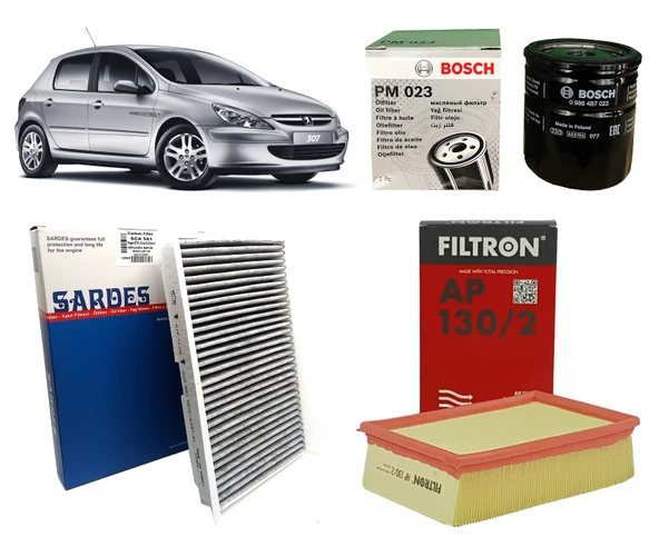 Peugeot 307 2.0 Benzinli Filtre Bakım Seti (2000-2005)