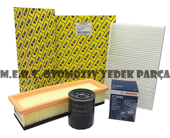 Fiat Albea 1.4 Filtre Bakım Seti (2006-2012) Opar + Bosch