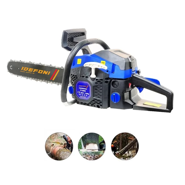 Motorlu Testere Orman Motoru Bıçkı Benzinli Testere 13 Hp Çift Egzozlu 62Cc - 2