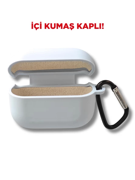 Premium Silikon Pro Ve Pro 2 Nesil Premium Koruyucu İçi Kumaş Kulaklık Kılıfı Açık Mavi - 3