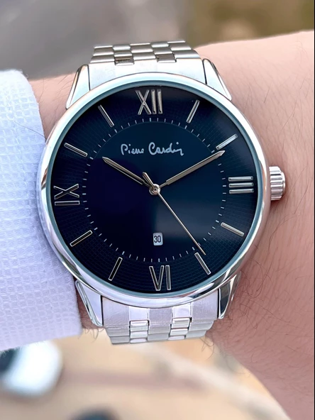 Pierre Cardin Çelik Kordon Takvimli Özel Kadran 3 Atm Suya Dayanıklı Erkek Kol Saati EPC.800211.FX - Resim 4