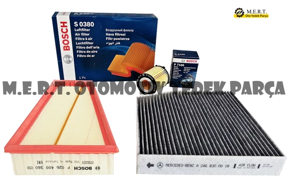 W246 Mercedes B180 Benzinli Bosch Filtre Bakım Seti 2011-2018 ürün görseli