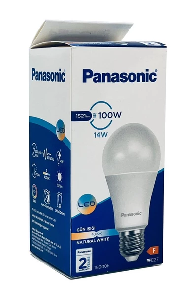 Panasonic 14W (100W) Led Ampul 4000K - Gün Işığı 3 Adet E27 Led Lamba - 3