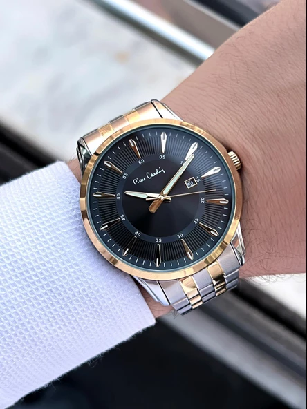 Pierre Cardin Çelik Kordon Takvimli Özel Kadran 3 Atm Suya Dayanıklı Erkek Kol Saati EPC.800211.F105 - Resim 2