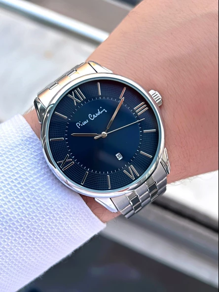 Pierre Cardin Çelik Kordon Takvimli Özel Kadran 3 Atm Suya Dayanıklı Erkek Kol Saati EPC.800211.FX - Resim 2