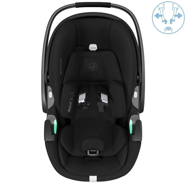 Maxi-Cosi Pebble SlideTech Tam Yatabilen 0-13 Kg Ana Kucağı ve Oto Koltuğu Twillic Black - 6