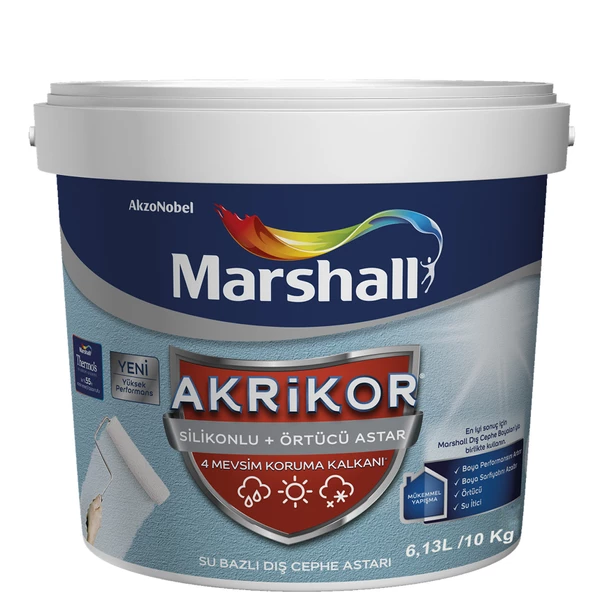 Marshall Akrikor Silikonlu Örtücü Dış Cephe Astarı 7,5 Lt (10 KG)