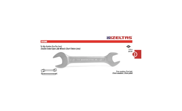 İzeltaş Açık Anahtar 25x28 İki Ağız Açık Anahtar 0100012528 - Resim 2
