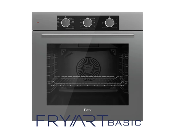 Ferre FRYART BASIC SS Serisi Gri Set (SS208 + QXE62CPR +D082 ) - Kare Emaye Izgara - Resim 4