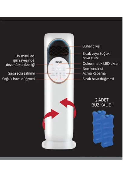 İNOVA APOLLO KUMANDALI ISITICI/SOĞUTUCU 1800W - 2