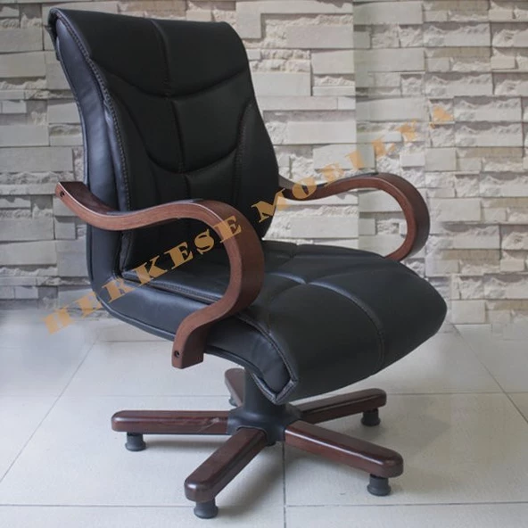 Aron Ahşap Deri Misafir Koltuğu - 2