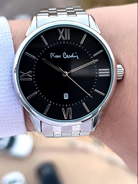 Pierre Cardin Çelik Kordon Takvimli Özel Kadran 3 Atm Suya Dayanıklı Erkek Kol Saati EPC.80091.105 - Resim 2