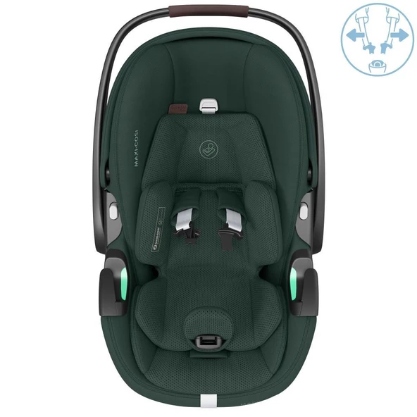 Maxi-Cosi Pebble SlideTech Tam Yatabilen 0-13 Kg Ana Kucağı ve Oto Koltuğu Twillic Green - 8