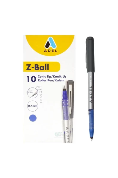 Adel Z-Ball 0.7 Mm Roller Kalem Mavi 10 Adet