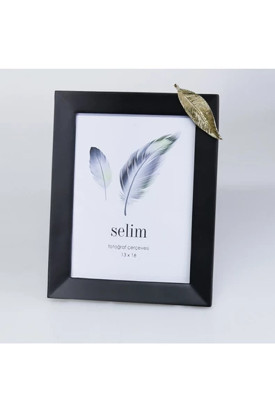 Selim Dekor Yapraklı 13x18 Çerçeve Siyah Altın