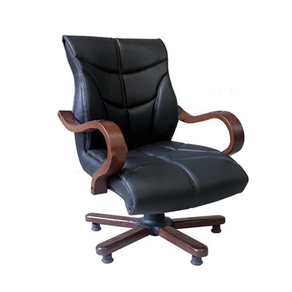 Aron Ahşap Deri Misafir Koltuğu