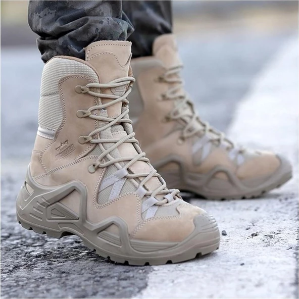 SCOOTER 1490 HAKİKİ DERİ SU GEÇİRMEZ WATERPROFF ANATOMİK BEJ NUBUK OUTDOOR BOT - Resim 5