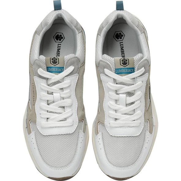 LUMBERJACK KASH 3FX BEYAZ HAKİKİ DERİ ERKEK SPOR AYAKKABI - 4