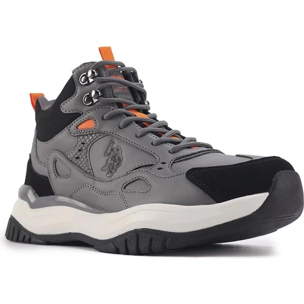 U.S.POLO ASSN.MARCEL HI 3PR GRİ SİYAH COMFORT CASUAL SPOR BOT - Resim 3