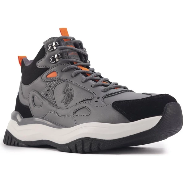 U.S.POLO ASSN.MARCEL HI 3PR GRİ SİYAH COMFORT CASUAL SPOR BOT - Resim 4