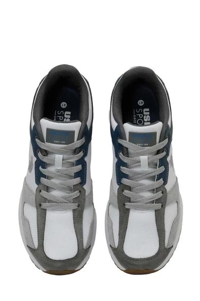 U.S.POLO ASSN PETER SU 4FX BEYAZ GRİ COMFORT CASUAL GÜNLÜK SPOR AYAKKABISI - 6