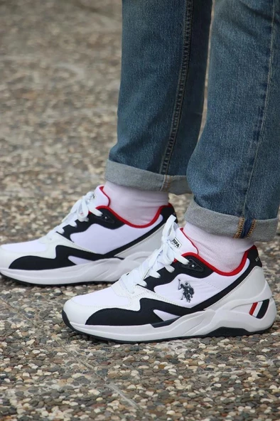 U.S.POLO ASSN.HUSKY 4FX BEYAZ LACİ KIRMIZI COMFORT CASUAL SPOR AYAKKABISI - 5