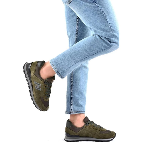 HAMMER JACK 19250 HAKİKİ DERİ HAKİ YEŞİL COMFORT CASUAL SPOR AYAKKABISI - 8