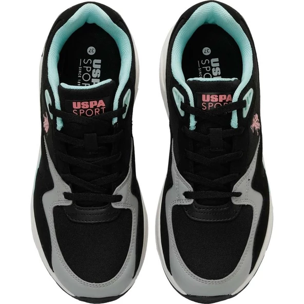 U.S.POLO ASSN HUSKY 4FX SİYAH PEMBE COMFORT CASUAL ANATOMİK SPOR AYAKKABISI - Resim 4