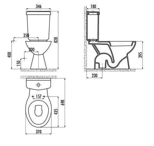 CREAVİT PA300 PİTTA  ALTTAN ÇIKIŞLI KLOZET TAKIMI - Resim 2