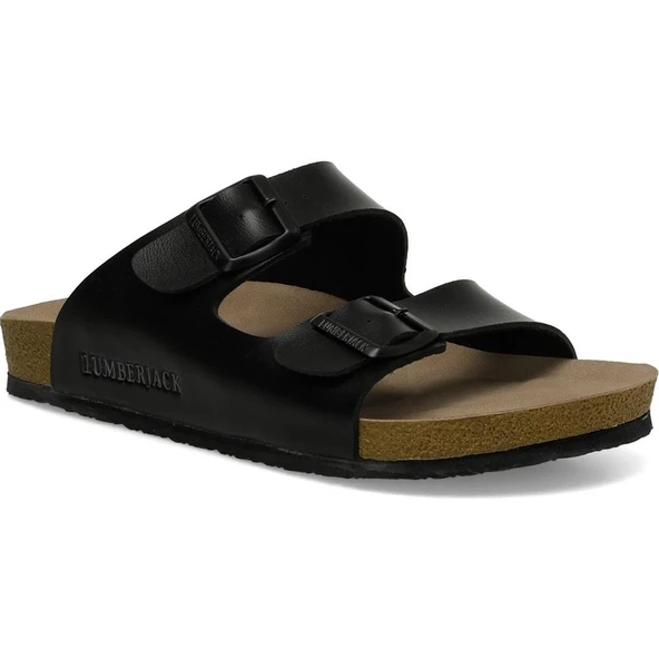 LUMBERJACK MENDY 4FX SİYAH YENİ SEZON LOGOLU TOKA COMFORT CASUAL ANATOMİK TERLİK - 4