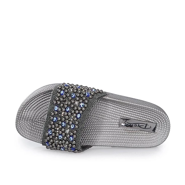 PIENN 20037 007 FÜME NAZAR BONCUK COMFORT CASUAL ANATOMİK TERLİK - 3