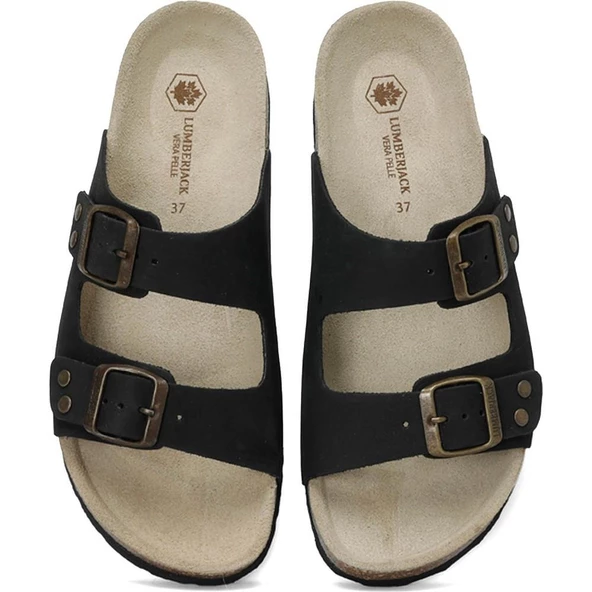 LUMBERJACK JOLİE NU 4FX HAKİKİ DERİ SİYAH COMFORT CASUAL ANATOMİK TERLİK - 6
