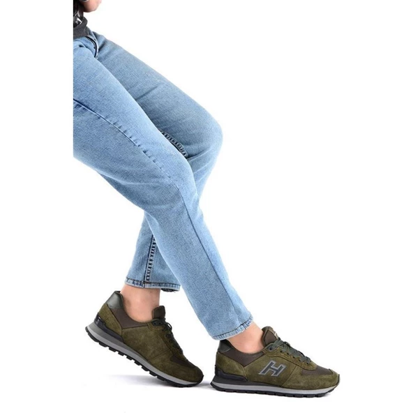 HAMMER JACK 19250 HAKİKİ DERİ HAKİ YEŞİL COMFORT CASUAL SPOR AYAKKABISI - 9
