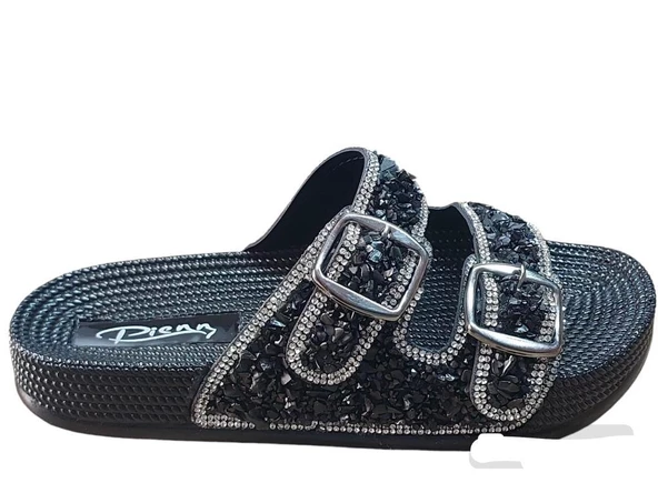PIENN 20057 001 SİYAH TAŞLI ANATOMİK CASUAL TERLİK - 2