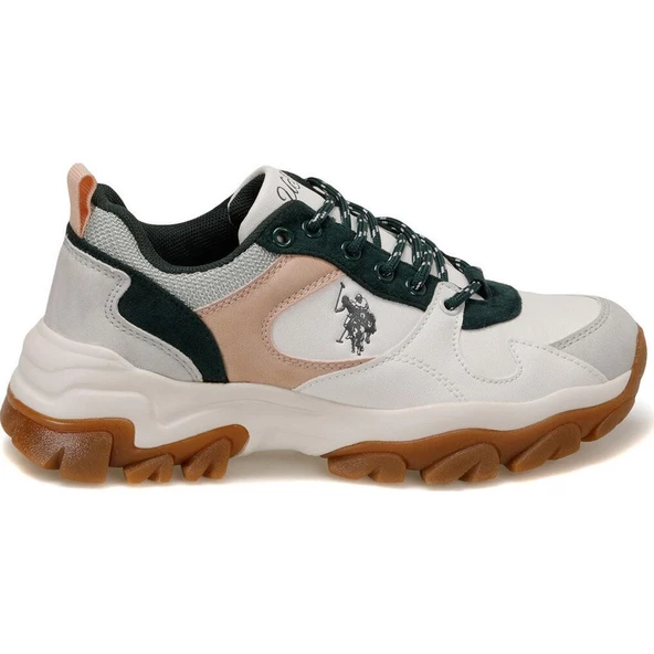 U.S.POLO ASSN TRACKY 4PR BEYAZ YEŞİL ANATOMİK COMFORT CASUAL SPOR AYAKKABISI - Resim 5