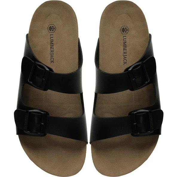 LUMBERJACK MENDY 4FX SİYAH YENİ SEZON LOGOLU TOKA COMFORT CASUAL ANATOMİK TERLİK - 7