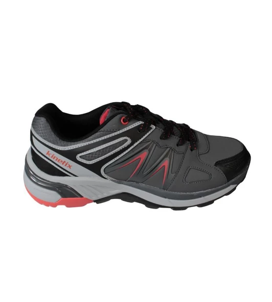 KİNETİX Erkek Siyah Gri Cilt Kalın Taban Outdoor Spor Ayakkabı - 4