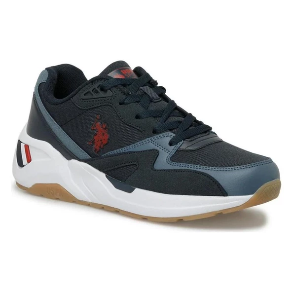 U.S.POLO ASSN HUSKY 4FX LACİ KIRMIZI MAVİ COMFORT CASUAL ANATOMİK SPOR AYAKKABISI