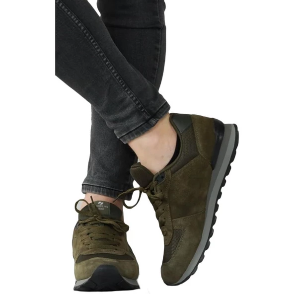 HAMMER JACK 19250 HAKİKİ DERİ HAKİ YEŞİL COMFORT CASUAL SPOR AYAKKABISI - 2