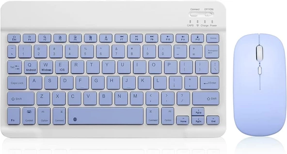 Tüm Cihazlara Uyumlu Kablosuz Bluetooth Klavye ve Mause Seti Tablet Telefon iPad Samsung Galaxy Honor Redmi Lenovo - 9