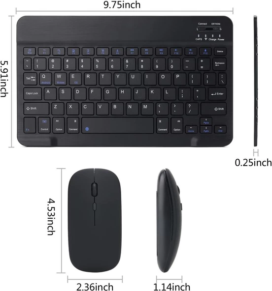 Tüm Cihazlara Uyumlu Kablosuz Bluetooth Klavye ve Mause Seti Tablet Telefon iPad Samsung Galaxy Honor Redmi Lenovo - 12