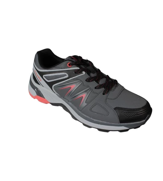 KİNETİX Erkek Siyah Gri Cilt Kalın Taban Outdoor Spor Ayakkabı - 3