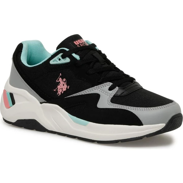 U.S.POLO ASSN HUSKY 4FX SİYAH PEMBE COMFORT CASUAL ANATOMİK SPOR AYAKKABISI - Resim 2