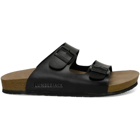 LUMBERJACK MENDY 4FX SİYAH YENİ SEZON LOGOLU TOKA COMFORT CASUAL ANATOMİK TERLİK - 3