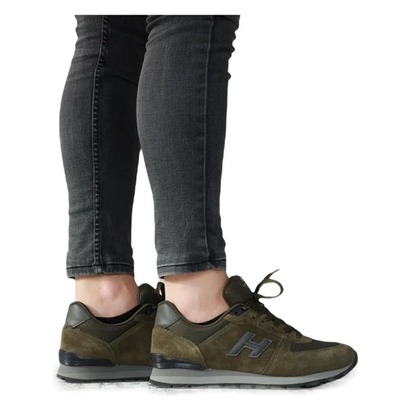 HAMMER JACK 19250 HAKİKİ DERİ HAKİ YEŞİL COMFORT CASUAL SPOR AYAKKABISI - 6