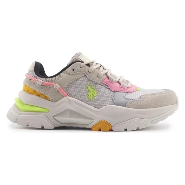 U.S.POLO VINCENT 4FX BEJ PEMBE SARI COMFORT CASUAL ANATOMİK SPOR AYAKKABISI